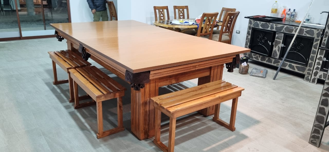 Mesa de Pool Modelo Rústico Transportable